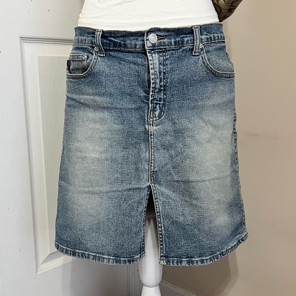 Y2K Denim Medium Wash Knee Length Skirt